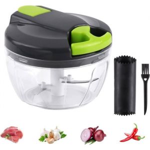 Hachoir ail Manuel avec Cordon Coupe ail Presse Ail 500ML Pour Oignon SaladePesto Persil SaucissonMachine Couper Noix PZCC