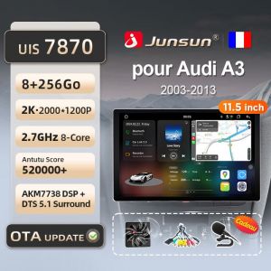 Junsun 8Go 256Go 11.5 4G WIFI adaptateur autoradio pour Audi A3 8P 2003 2004-2013 accessoire autoradio android voiture carplay GPS