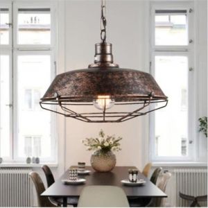 Lustre Suspension industriel - Rétro - Rouille - 36 cm