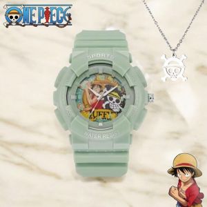 Montre One Piece Luffy AntiShock Vert + Collier Pirate One Piece OFFERT