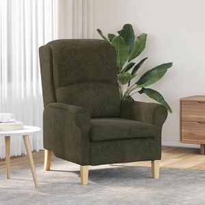 Moderne Fauteuil relaxation Contemporain Vert arm&eacute;e Tissu Bois Moyen Ergonomique - Fauteuil TV/Salon FR(48004325)