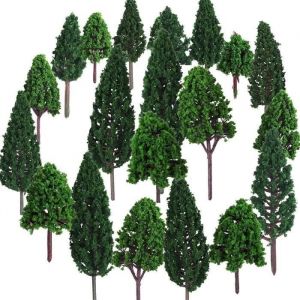 Arbres Miniatures - Mod&egrave;le en Plastique - 24pcs - D&eacute;coration de Paysage - Pour Enfants - Mixte