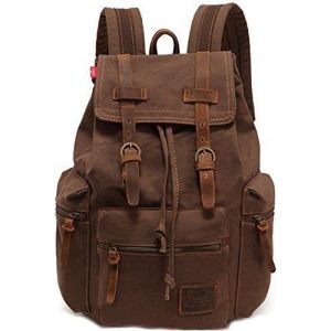 Sac à Dos Vintage - Non spécifié - 27x16x41 cm - Toile et PU cuir - 19L - Mixte