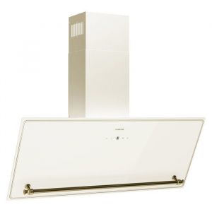 Klarstein Victoria Hotte Aspirante 90cm Hotte Cuisine 400&nbsp;m&sup3;/h Panneau Tactile LED A++ 52&nbsp;dB Cr&egrave;me & Or Extraction & Recirculation