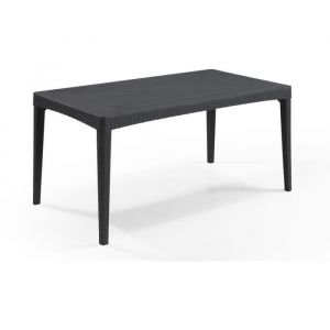 Table de jardin - rectangulaire - gris graphite - en r&eacute;sine - 6 personnes - Girona - Allibert by KETER