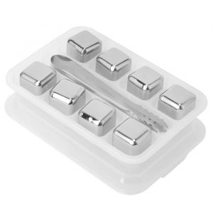 Glaçons en Pierre de Glace Réutilisables - SALUTUYA - 8 Cubes avec Pinces à Glace