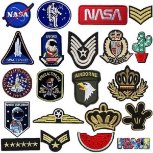 Patch militaireBroderie Patch Thermocollant25Pcs Vintage Ecusson Thermocollant ou Ecusson à Coudre pour Vêtement T-shirt Jeans