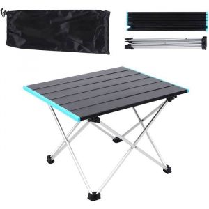 Table Pliante Camping 56 x 40cm Aluminium Portable Folding Table Ext&eacute;rieure Portative Mini Carree Petite Table pour Les Activit&eacute;s