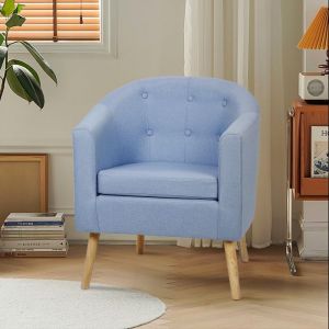 MIPAN.Fauteuil avec Accoudoirs - Fauteuil Crapaud Adulte -  Fauteuils de Salon - Siège Rembourré Pour Salon Chambre - Bleu clair