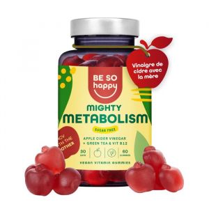 BeSoHappy® Apple Cider Gummies Sans Sucre 60 Gummies pour 30 Jours Vinaigre de Cidre Pomme  Keto Gummies  Apple Cider Vinegar