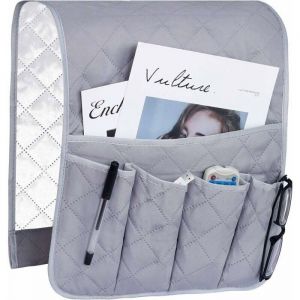 Sac de rangement pour accoudoir de fauteuil gris housse de canap&eacute; sac suspendu sac de rangement antid&eacute;rapant peu encombrant