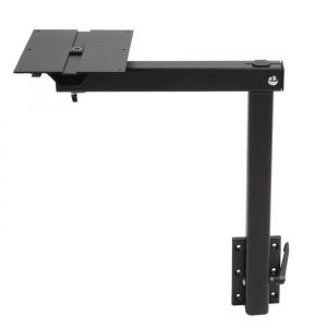 Pied de Table Amovible - SALUTUYA - Hauteur Réglable - Rotation 360° - Alliage dAluminium - Noir