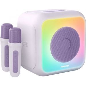 Enceinte karaoké lumineuse BIGBEN - Lavande - Bluetooth - 30W - 2 micros sans fil USB-C - Égaliseur - Batterie Li-on