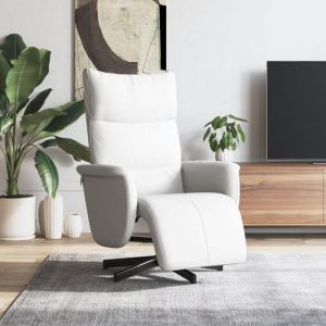 BEWI&reg;Fauteuil inclinable - Fauteuil R&eacute;glable/Fauteuil de relax - 1 personne - avec repose-pieds blanc similicuir &FR51773