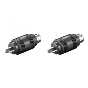 Adaptateur Audio - GOOBAY - 11693-2 - Lot de 2 - Din Mâle - RCA Femelle - Noir