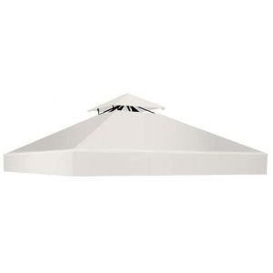 Toile de Rechange pour Tonnelle - RELAX4LIFE - 3X3M - Polyester Haute Densit&eacute; - Bonne Ventilation - Imperm&eacute;able et Anti-UV - Beige
