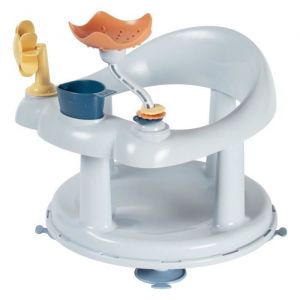 BEBECONFORT Siege de Bain pour Bebe Pivotant 6-12 Mois 10 kg max Pivotant &agrave; 360&deg; Jeux Antid&eacute;rapant Ergonomique VentousesBleu