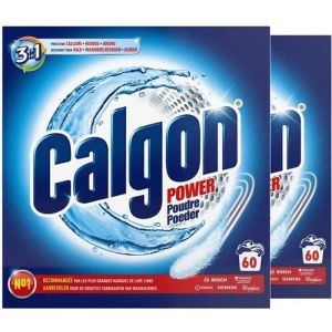 Calgon Poudre Anticalcaire Nettoyant Lave-Linge 3en1 60 Lavages Lot de 2