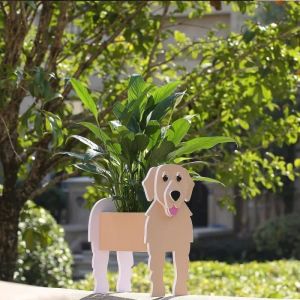 Golden retriever Pot de Fleur de Chien Mignon Bac à Plantes Forme danimal PVC Jardiniere Exterieur Grande Taille Pot de Fleurs