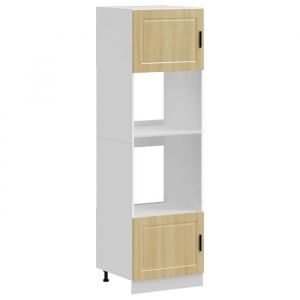 (SOLDE dété)Armoires de four/Colonne de cuisine - 2 pcs Porto - Pieds réglable - chêne sonoma bois dingénierie Aspect