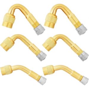 6 Pi&egrave;ces Pneu Valve Rallonge 45&deg; 90&deg; 135&deg; Extension Valve Pneu Valve De Adaptateur Raccord Prolongateur Coude Embout De