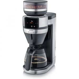 SEVERIN FILKA KA 9694 &ndash; Cafeti&egrave;re filtre automatique avec broyeur inox/noir verseuse incluse
