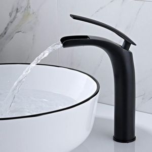 Robinet Cascade Salle De Bain NoirRobinet De Lavabo Cascade Cascade Mitigeur Salle Bain Avec Valve En couleurs multiples YYV