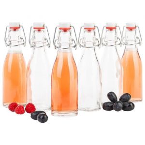 6x bouteille de repassage 200 ml I bouteille de bière ronde I bouteilles en verre transparent pour le remplissage Je dois jus