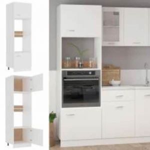 RemiseArmoire à micro-ondes Lyon - Buffet Bahut de cuisine/Meuble bas - Blanc 60x57x207 cm Aggloméré JILIMAISON2025 8546639