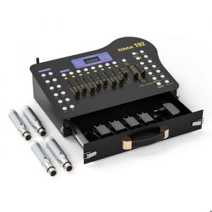 JAJALUYA DJ DMX 192 - Console DMX Stockage Portable avec Emetteur et 4 R&eacute;cepteur
