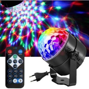 Lampe de Sc&egrave;ne pour Disco LED Commande Sonore Jeux de Lumi&egrave;re Disco Projecteur Effet Spot DJ &Eacute;clairage Ampoule Boule Cristal E 154