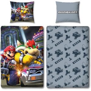 Parure de lit - MARIO BROS - Mario vs Bowser - Microfibre - 1 housse de couette 140 x 200 cm + 1 taie 63 x 63 cm