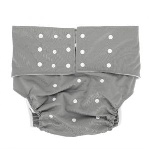 Qiilu couche adulte r&eacute;utilisable Couverture de couche lavable de poche adulte r&eacute;glable tissu de couche-culotte r&eacute;utilisable gris