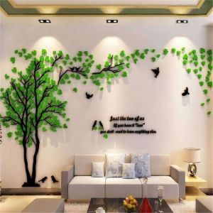 Stickers Muraux Arbre - Marque - 300x150cm - Vert - Autocollants 3D DIY Mural