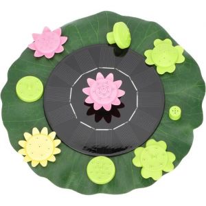 HYKJside 1 Ensemble Fontaine De Bain DOiseau Décor De Piscine Petit Étang Décor Fontaine Solaire Pétale De Feuille De Lotus A273