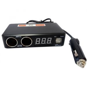 HTC Multiprise Allume-cigare 2 x 6 A + 2 USB 31A + Voltmètre + Câble 1 m 12 / 24 V