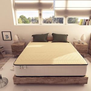 Matelas MEMORY COTTON 160x200cm -Memoire de forme Latex et Mousse- Double face été/hiver - Epaisseur 24 cm - Confort Équilibré