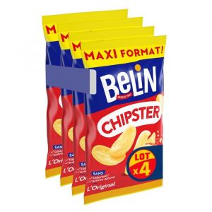 BELIN 4 Sachets de Chipster 150g Sans Colorant* Sans Arôme Ajouté A Partager entre Amis ou en Famille pour lApéro Lot de