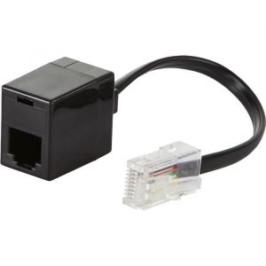 Adaptateur RJ45 vers RJ11 - Noir - Mâle vers Femelle - Droit - Type de fiche: Mâle