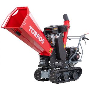 Broyeur de branches sur chenilles &oslash;120mm 15CH 420cc essence d&eacute;marrage &eacute;lectrique + brouette &agrave; moteur &agrave; chenilles plateau 300kg 65CH