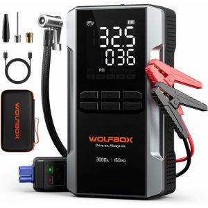 Booster batterie avec compresseur - SWAPY - 3000A - 59.2Wh - Compresseur 160Psi - D&eacute;marreur 12V - Charge rapide 65W