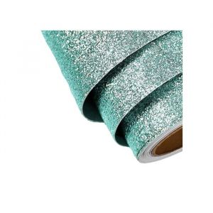 Papier Peint Adh&eacute;sif Paillet&eacute; 40cm x 6m - Film Vinyle D&eacute;coratif Bleu Sarcelle et Vert Clair pour Meubles Murs et DIY