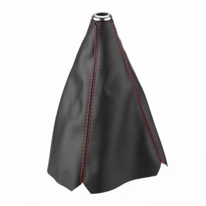 Kit de couvre-soufflet de pommeau de levier de vitesse couvre-pommeau de levier de vitesse universel en cuir PU noir brillant