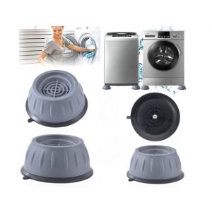 4 Pi&egrave;ces Tapis Anti Vibration Machine a LaverKit Tapis Machine &agrave; Laver Anti Vibration UniverselGray Patin Anti Vibration Linge