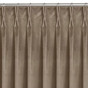 Voile - voilage Homede Rideau VILA couleur beige style classique flex 95 cm avec double pli velours 265x245