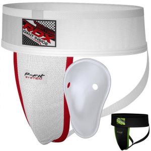 Coquille Boxe MMA Homme Suspensoir RDX avec Protection Muay Thai Combat Kick Boxing - Blanc - Boxe - Kick-boxing