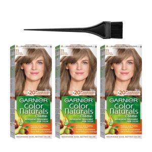 Coloration permanente Blond Cendré - GARNIER - Color Naturals - 100% couverture cheveux blancs - Lot de 3