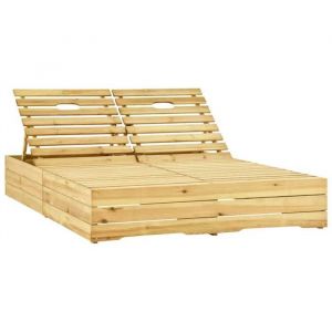 SALE 2025Transat/Chaise longue double Bois de pin impr&eacute;gn&eacute; de vert - 198x135x75 cm679 Kg 3691