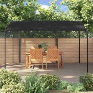 Bon plan Tonnelle - JILI HOT - Chapiteau et Pavillon Auvent anthracite 4x3 m 180 g/m² tissu et acier - Pour Terrasse/jardin