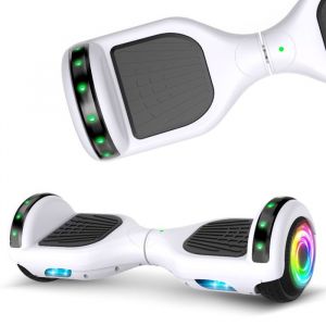 hoverboard 6.5 HY-A12C Bluetooth+Lumière LED Autonomie 7-8km vitesse maximale 10KM/H Batterie 18V/2.6AH Blanc